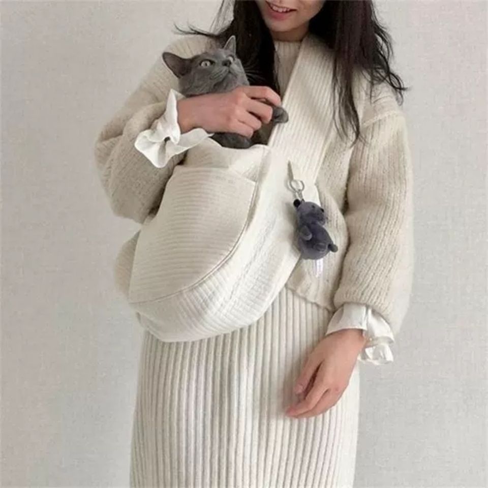 Handmade Pet Travel Bag – Breathable Shoulder Carrier for Dogs & Cats | Outdoor Portable Tote