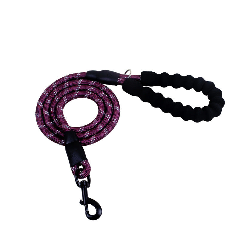 Adjustable Reflective Dog Leash – Durable Nylon Lead for Safe Night Walking
