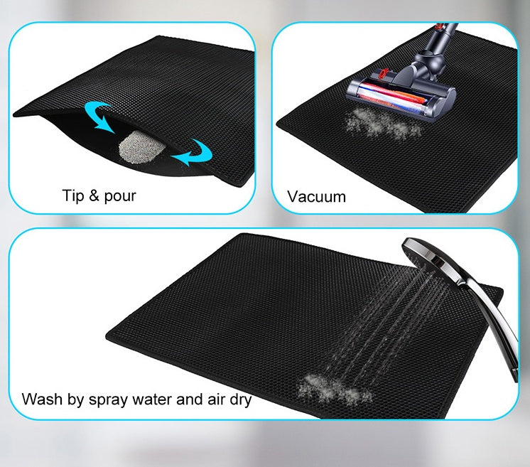 Easy Clean Cat Litter Mat – Double Layer Honeycomb Waterproof Pad for Litter Control