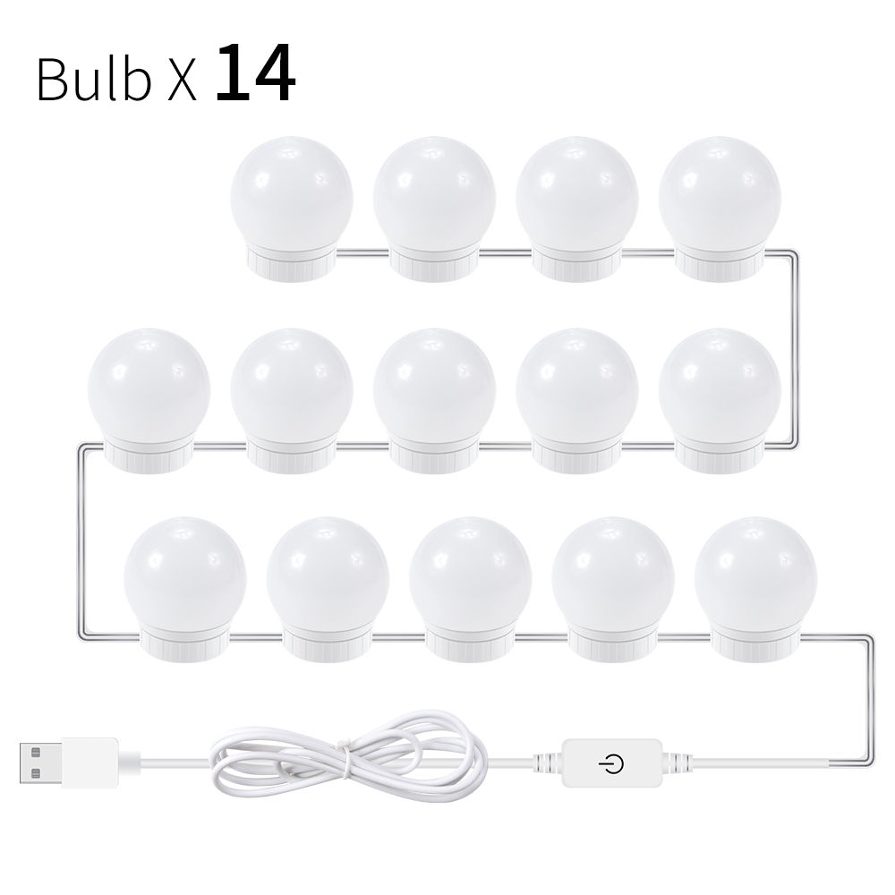 Dimmable USB LED Mirror Light Bulb – Touch Control Makeup Vanity Lamp