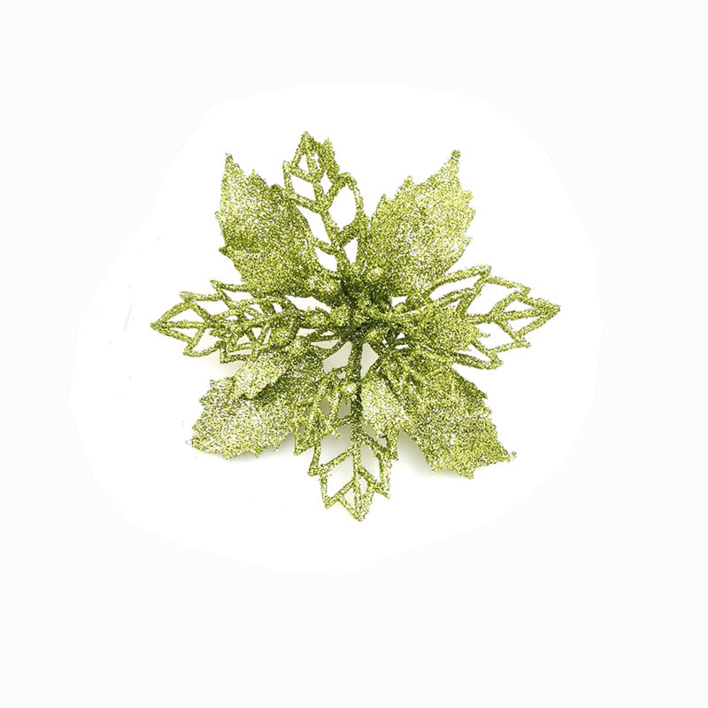 Christmas Glitter Fake Flowers – Festive Tree Decorations for Home & Party Setup