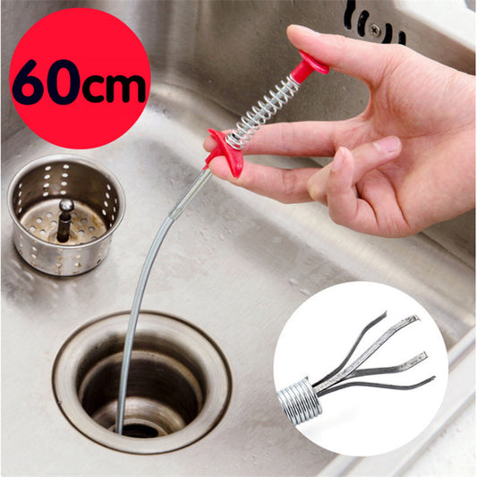 Household 60CM Drain Unclogger – Kitchen Sink Hair Catcher & Sewer Cleaning Rod Tool