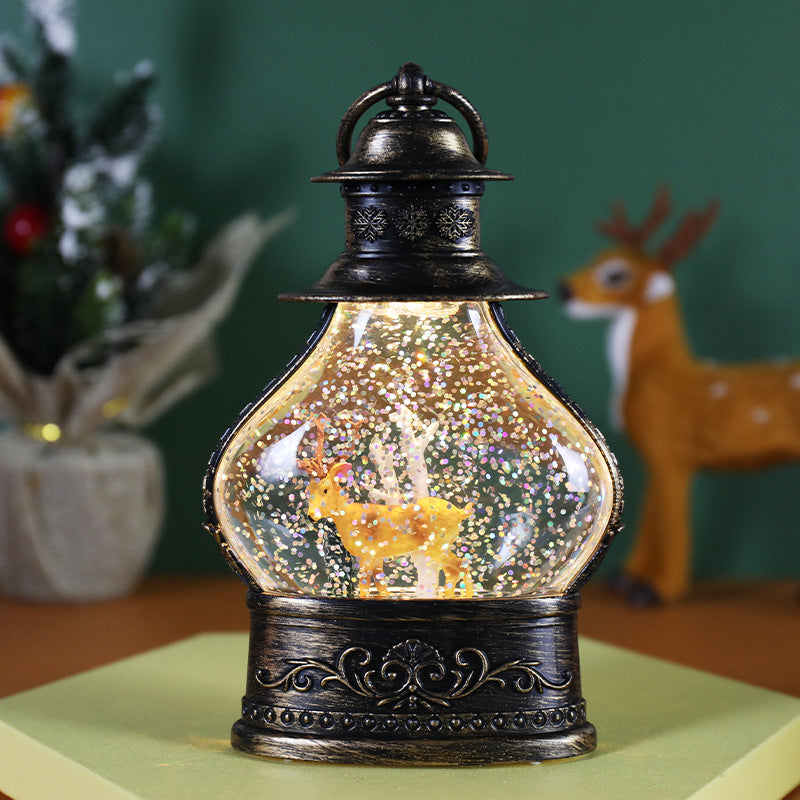 Snowflake Crystal Ball Christmas Decoration – LED Holiday Table Decor Night Light