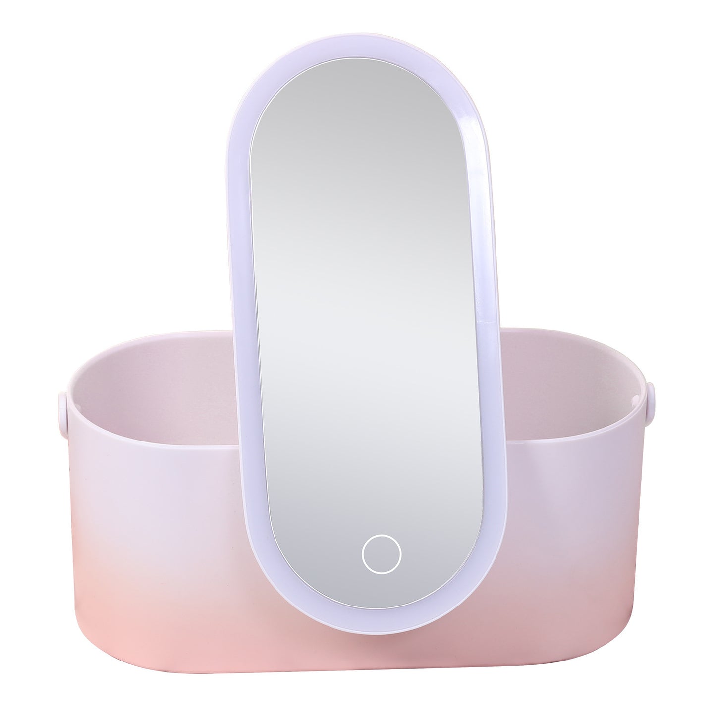 Portable LED Makeup Mirror Organizer – Travel Cosmetic Storage Box