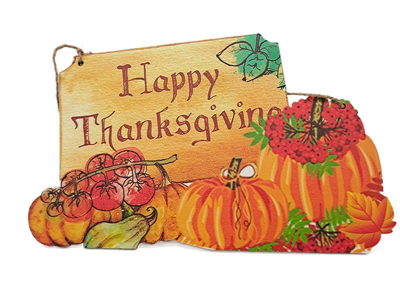 Thanksgiving Dinner Table Decor – Rustic Fall Signs & Harvest Wooden Ornaments