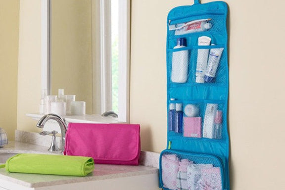 Foldable Travel Organizer Bag – Hanging Makeup & Toiletry Storage