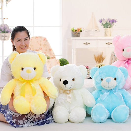 Glowing Teddy Bear Night Light Plush – LED Stuffed Toy Gift for Kids, Girls & Babies