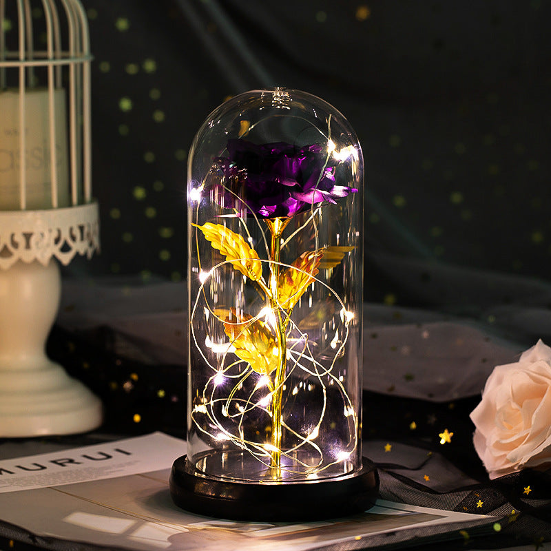Enchanted Forever Rose LED Glass Dome – Christmas Romantic Holiday Decoration Gift