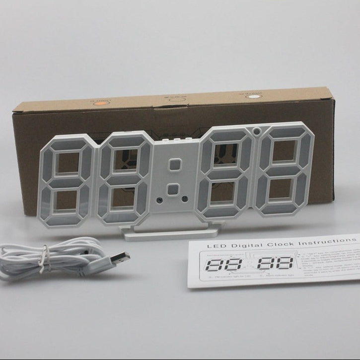Modern 3D LED Digital Wall Clock – Minimalist Home & Office Decor