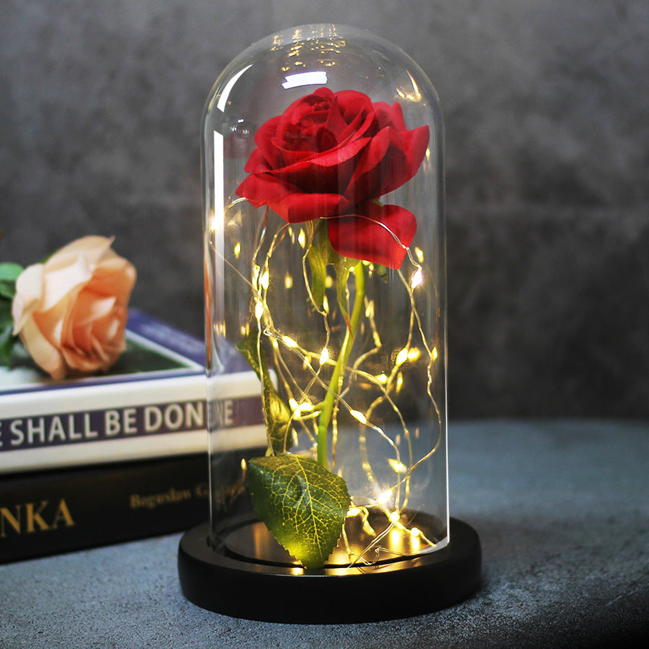 Enchanted Forever Rose LED Glass Dome – Christmas Romantic Holiday Decoration Gift