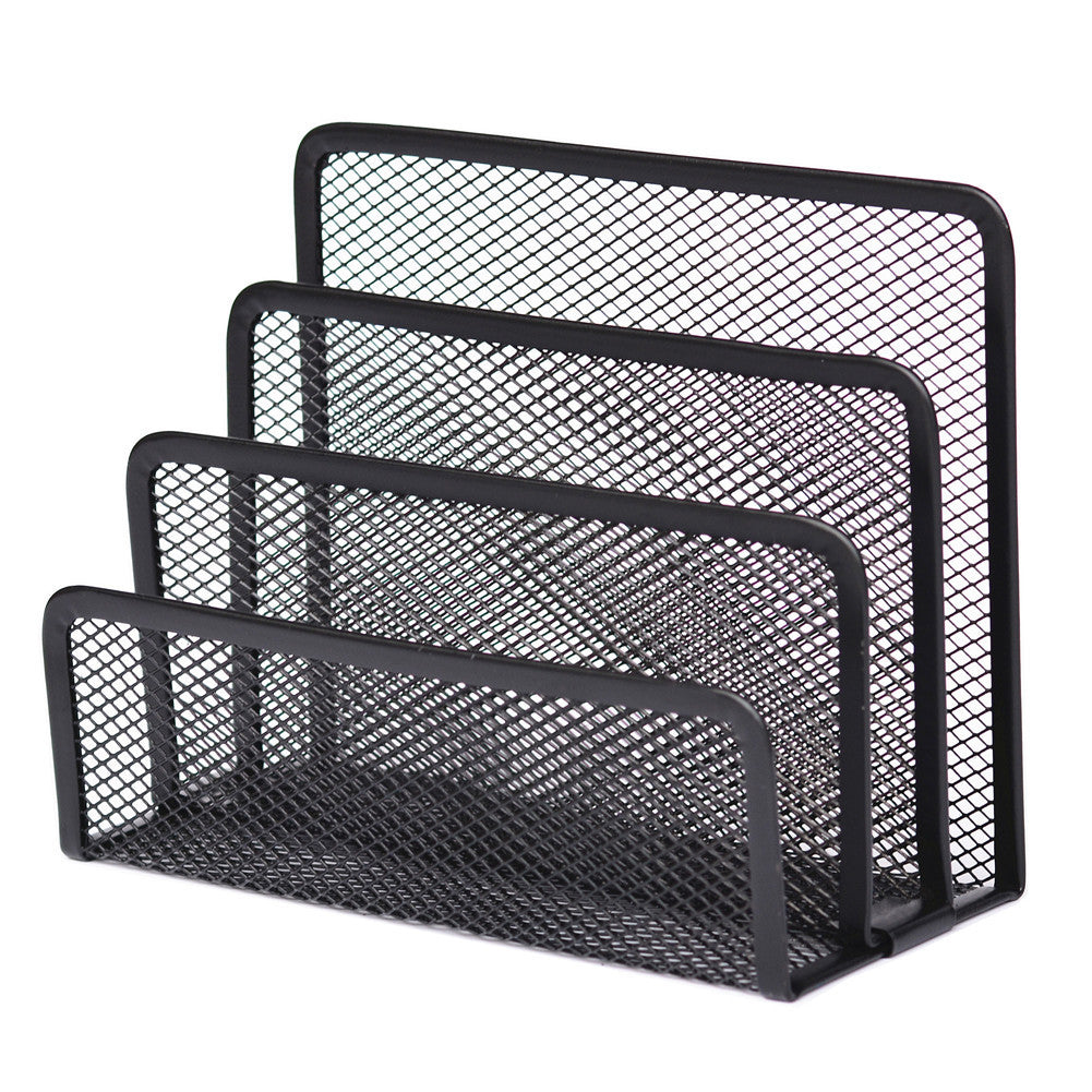 Book & File Desk Organizer – Mesh Metal Shelf for Office, Study, Home