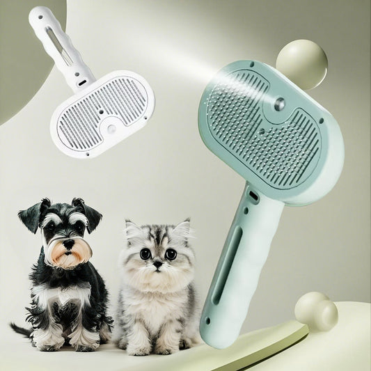 Pet Grooming Comb with Spray – Hair Remover Brush for Dogs & Cats