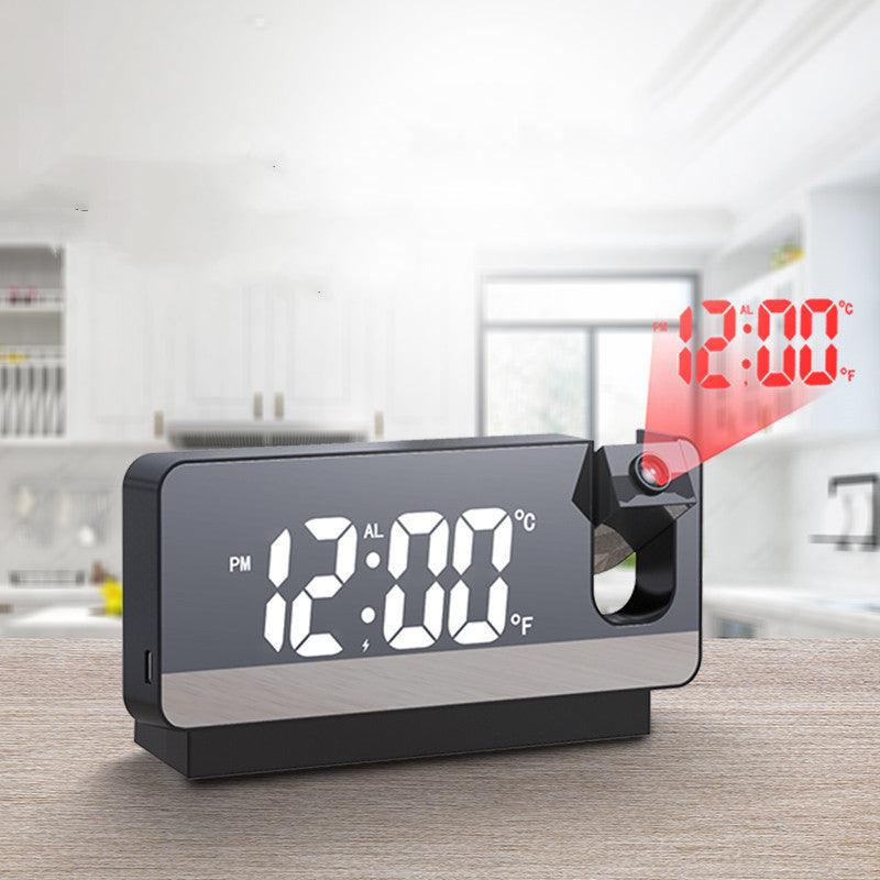 Smart LED Projection Alarm Clock – Mirror Display Digital Clock for Bedroom