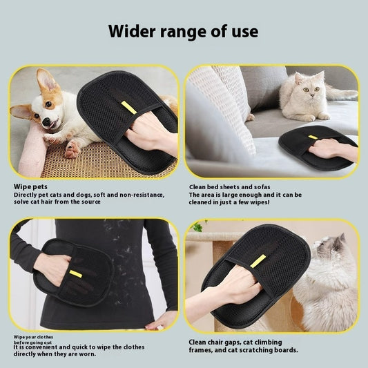 Pet Deshedding Glove – Hair Removal Brush for Long, Short & Curly Fur