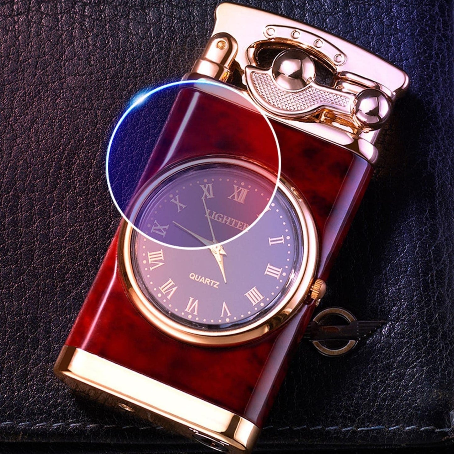Electric Watch Lighter Men – Windproof Blue Flame Creative Wrist Watch Lighter Gift