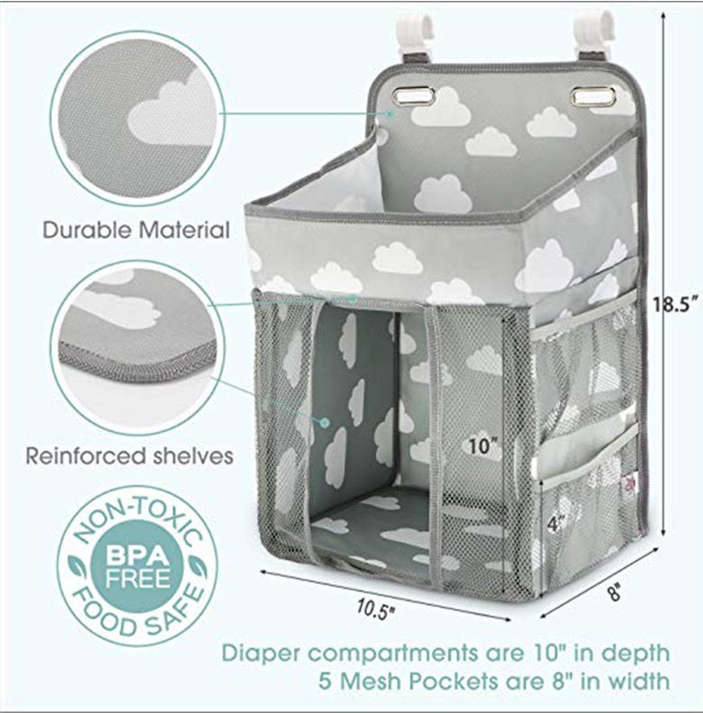 Baby Crib Hanging Storage Bag – Multifunctional Organizer for Nursery & Travel Convenience