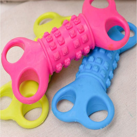 Durable Silicone Dog Bone Toy – Interactive Chew Toy for Puppies & Small Dogs
