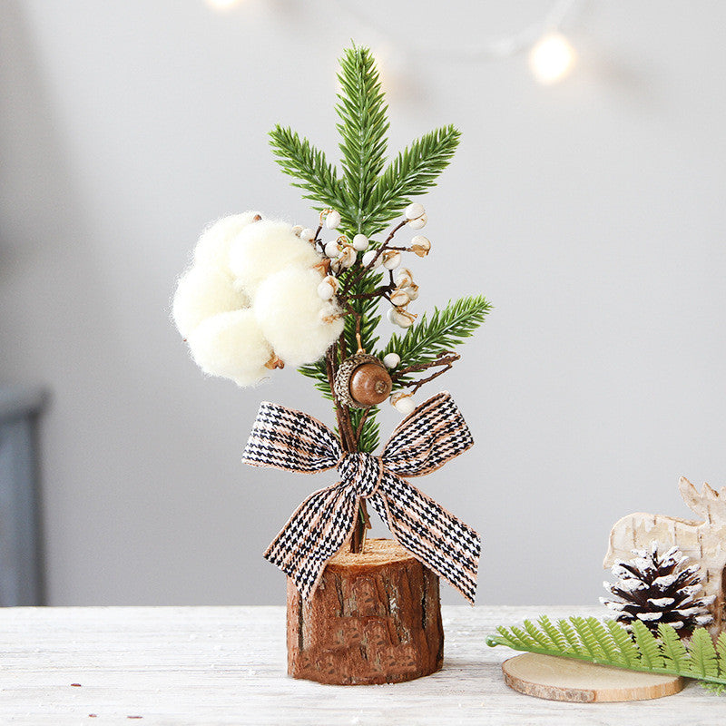 Christmas Wrought Iron Tree Ornaments Holiday Hanging Decorations Small Xmas Tree Decor Set