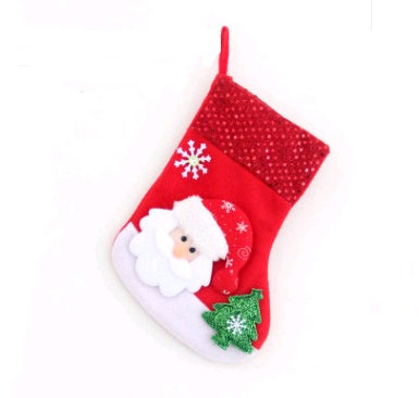 Santa Christmas Socks Hanging Bag – Festive Tree Ornament Gift Storage
