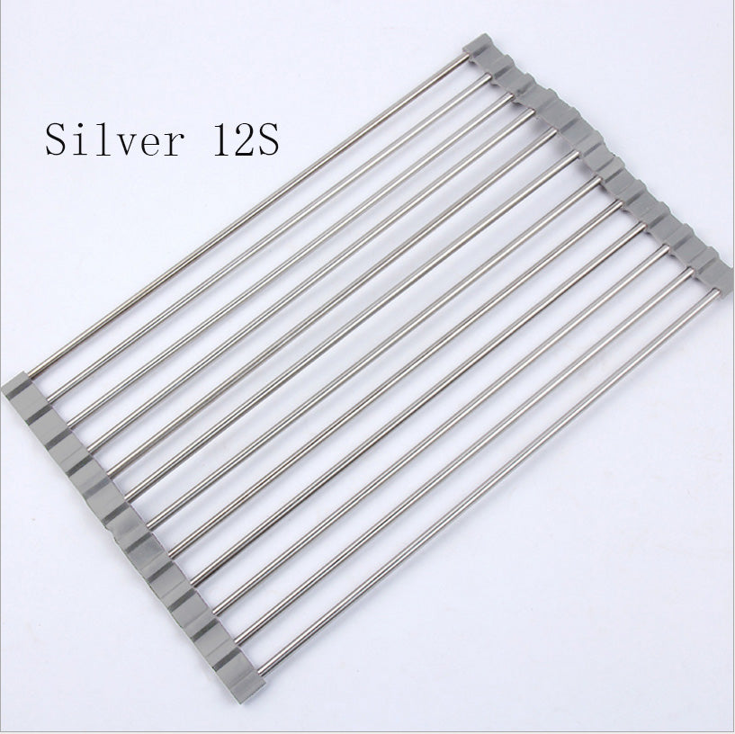 Over Sink Folding Rack Stainless Steel – Kitchen Dish Drying & Drain Organizer