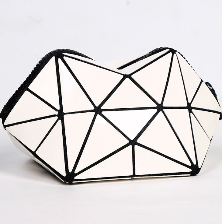Fashion Geometric Cosmetic Bag for Women – Lightweight Travel Makeup Organizer Zipper Pouch