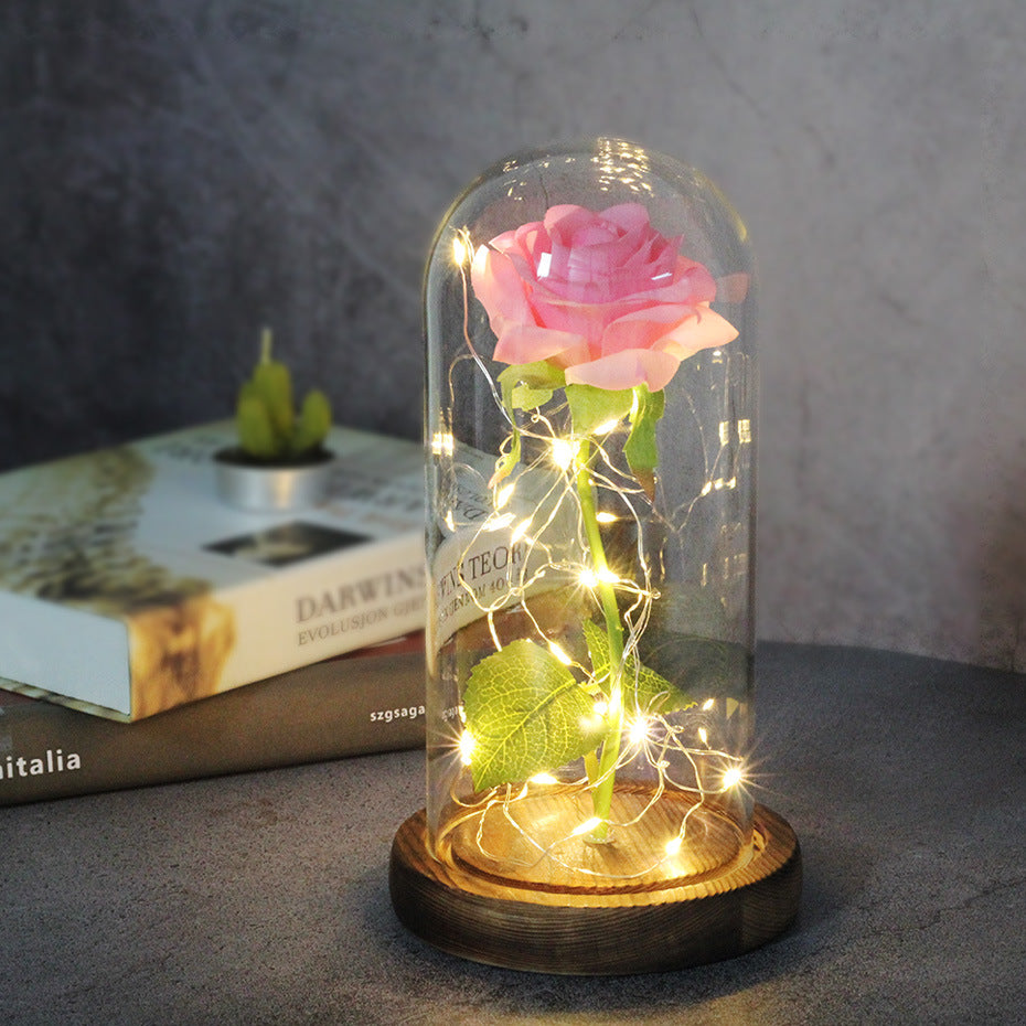 Enchanted Forever Rose LED Glass Dome – Christmas Romantic Holiday Decoration Gift