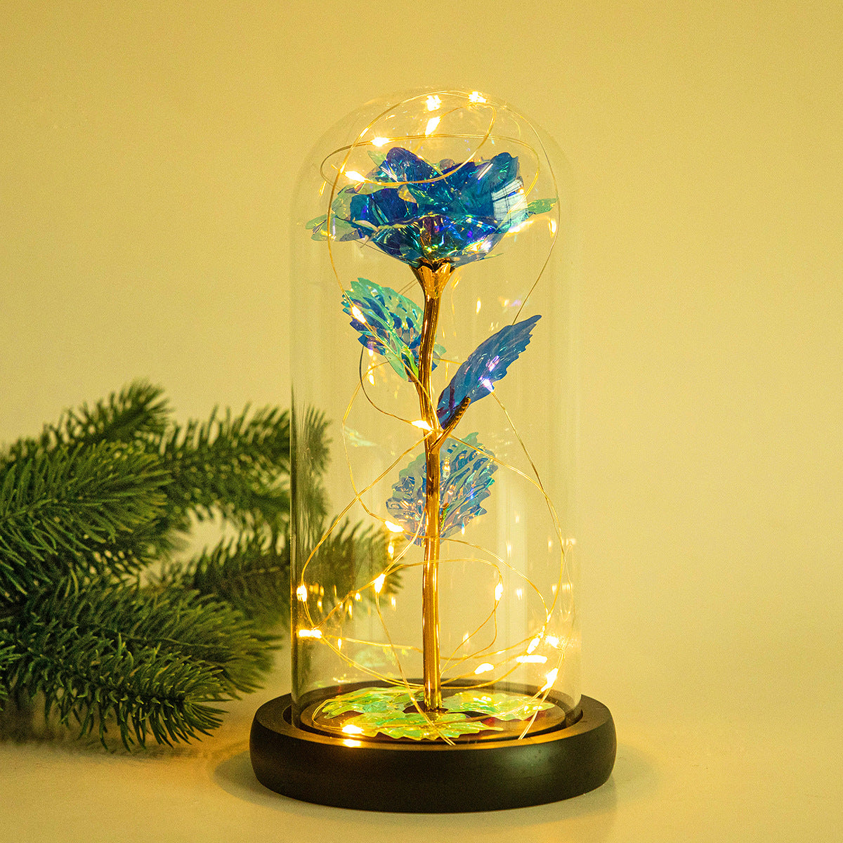 Enchanted Forever Rose LED Glass Dome – Christmas Romantic Holiday Decoration Gift