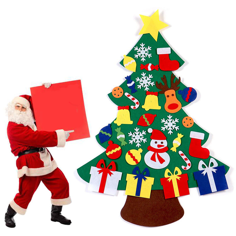 Christmas Felt Tree Decoration Set – DIY Reusable Wall Decor for Kids Holiday Activity