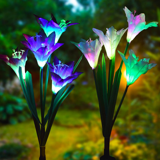 Solar Patio & Garden Lights – Colorful LED Lily Fairy Lights