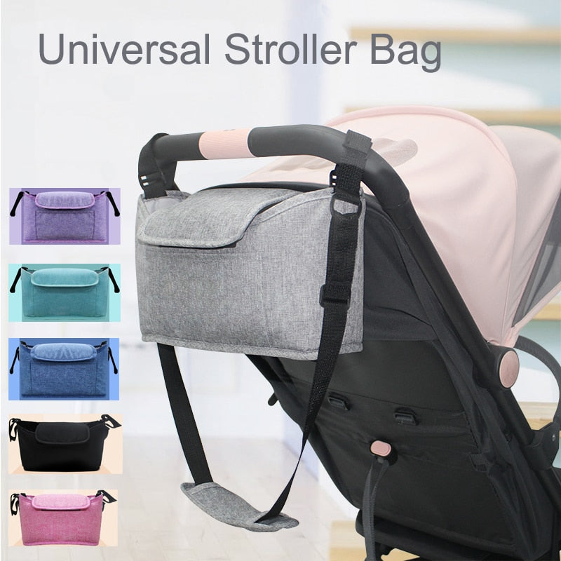 Baby Stroller Organizer Bag – Pram Storage Bag with Cup Holder for Travel & Daily Use