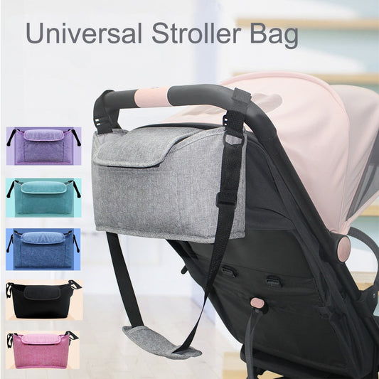 Baby Stroller Organizer Bag – Pram Storage Bag with Cup Holder for Travel & Daily Use