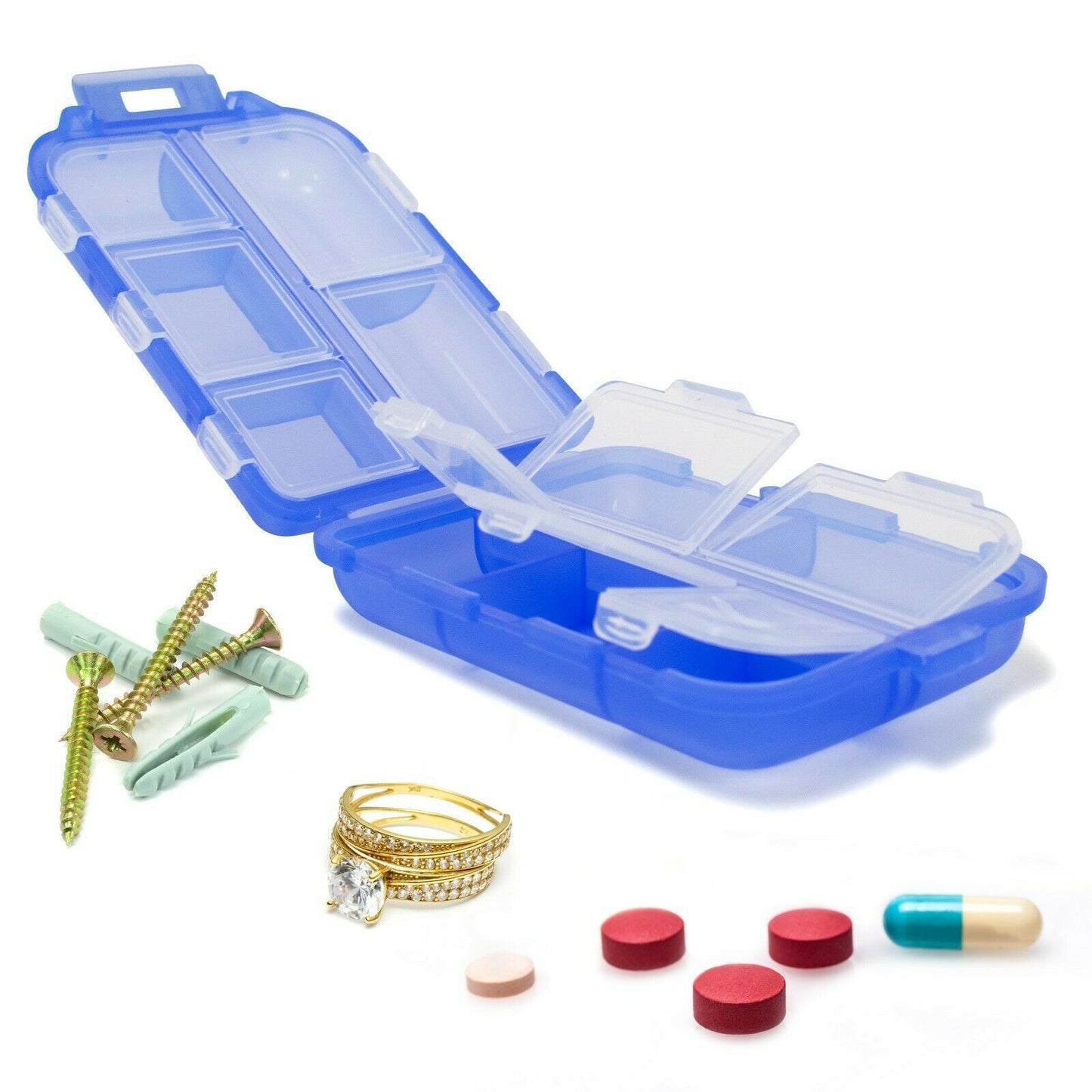 Moisture Proof Pill Organizer – 10 Grid Portable Medicine Box for Travel & Daily Health Use
