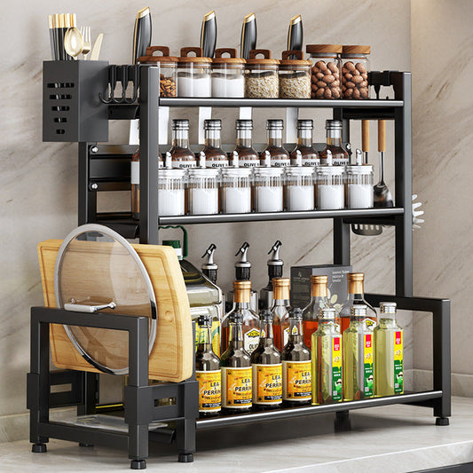 Countertop Kitchen Organizer – Spice Jar Rack & Utensil Holder for Home Cooking