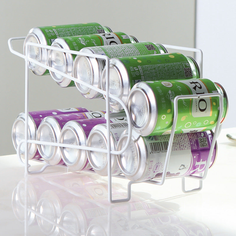 Space-Saving Drink Organizer Rack – 2-Tier Can Storage Shelf for Kitchen & Pantry