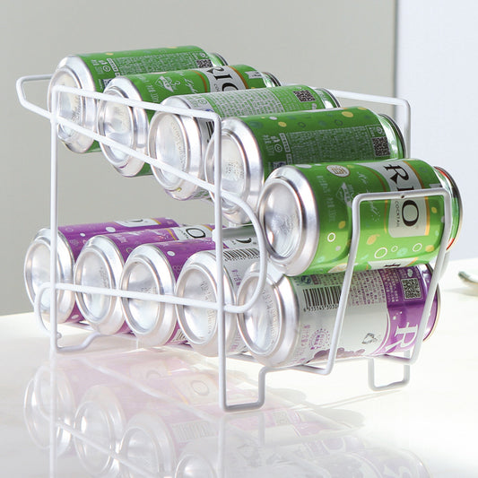 Space-Saving Drink Organizer Rack – 2-Tier Can Storage Shelf for Kitchen & Pantry