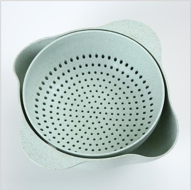 Plastic Kitchen Drain Basket – Multi-Use Rice Washer & Fruit Washing Bowl