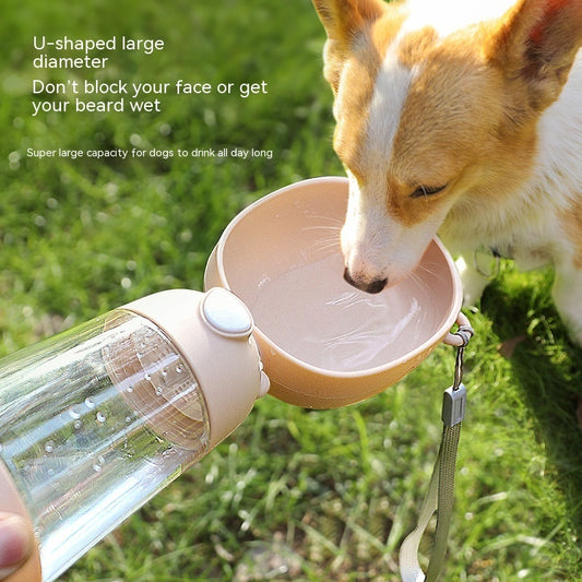 Portable Dog Water Bottle & Food Container – Travel Pet Feeder Bowl
