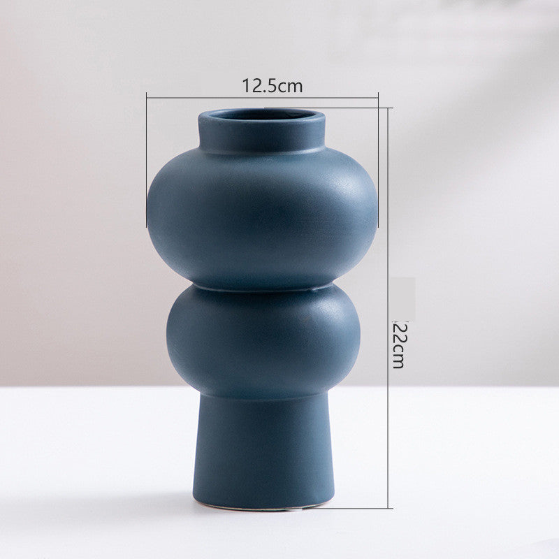 Scandinavian Style Ceramic Vase – Modern Minimalist Flower Decor for Home