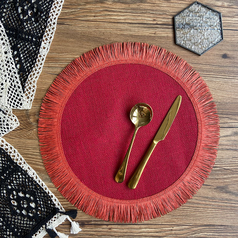 Handcrafted Jute Table Placemats – Tassel Boho Dining Mats | Natural Home Decor