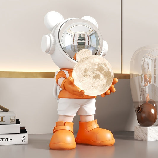 Space Bear Moon Night Light – Cute LED Desk Lamp | Kids Room & Home Decor