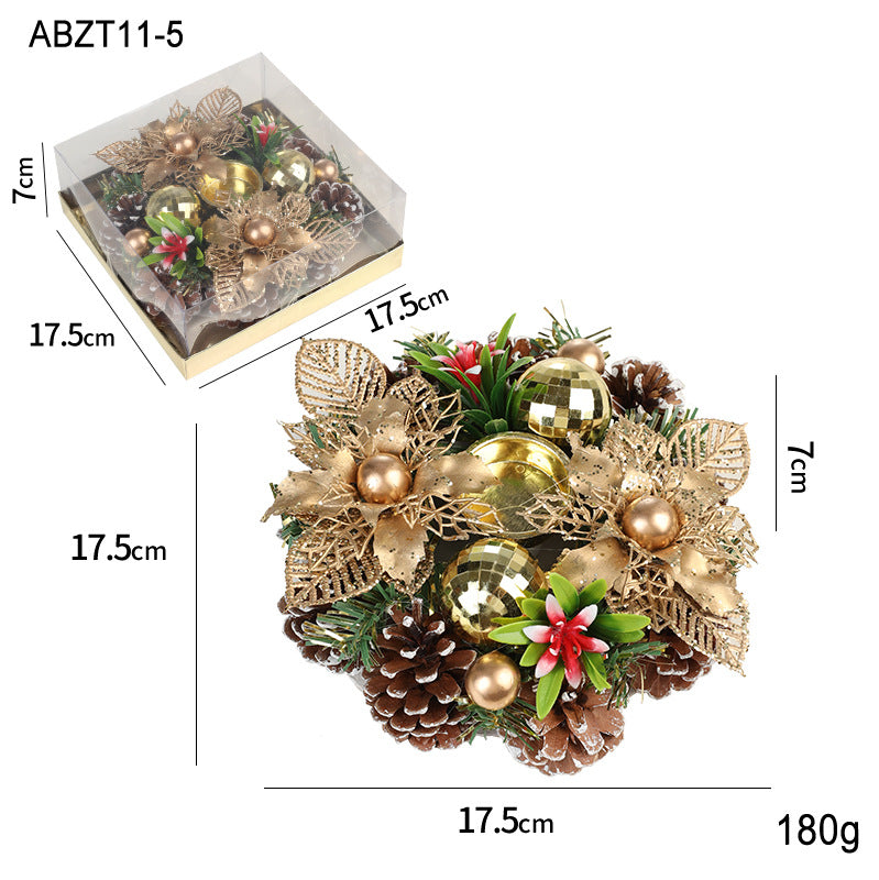 Christmas Table Wreath – Candle Holder Centerpiece for Festive Home Decor