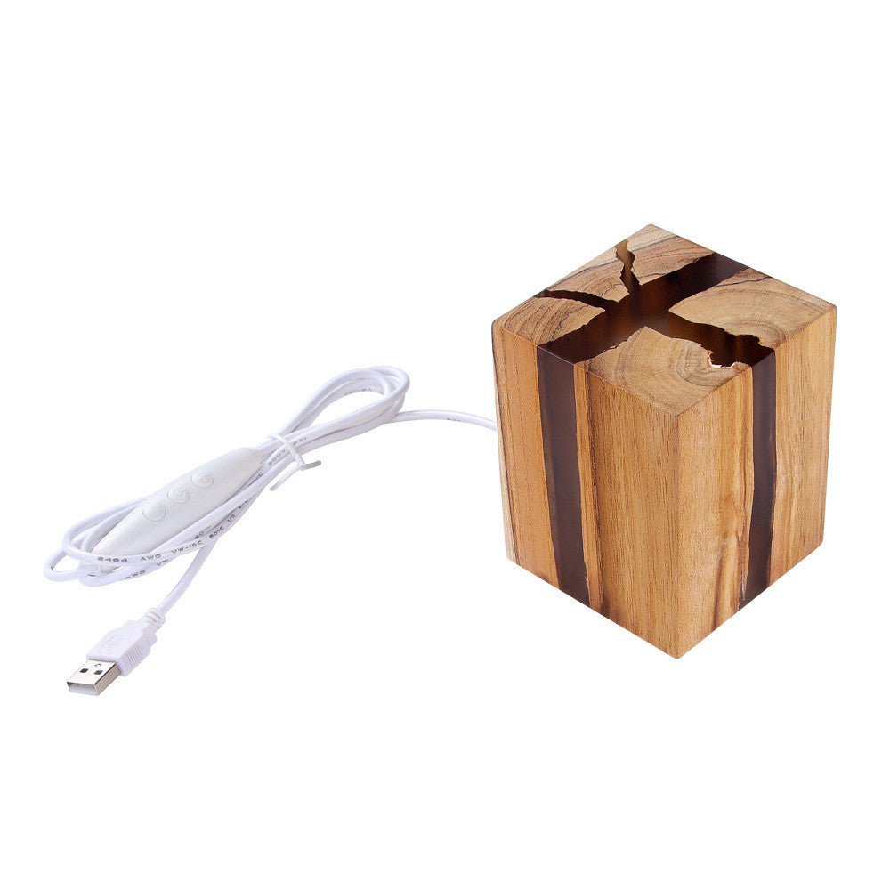 Wooden Bedside LED Lamp – Modern Desk Lamp with USB Charging