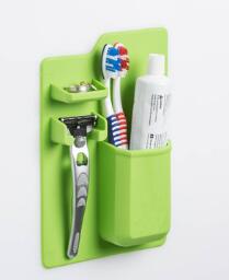 Wall Mounted Toothbrush Holder Organizer – Silicone Suction Bathroom Storage
