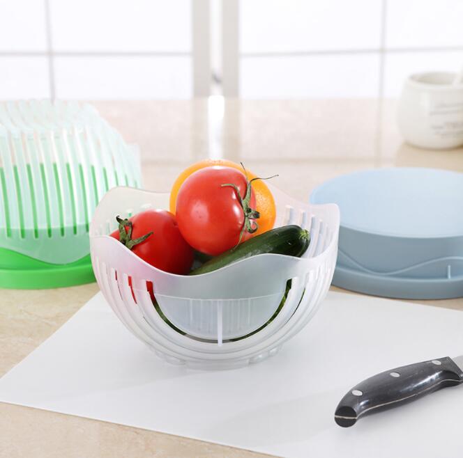 Healthy Living Salad Cutter Fruit & Vegetable Chopper – Quick Prep Kitchen Tool