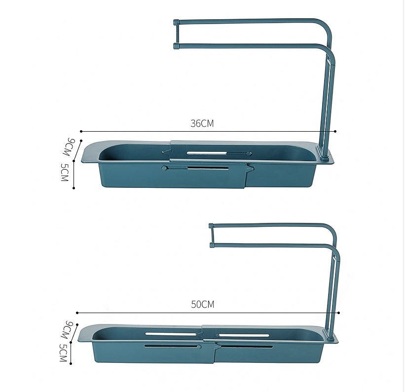 Space-Saving Sink Rack Holder – Telescopic Adjustable Kitchen Storage Organizer for Cleaning Supplies