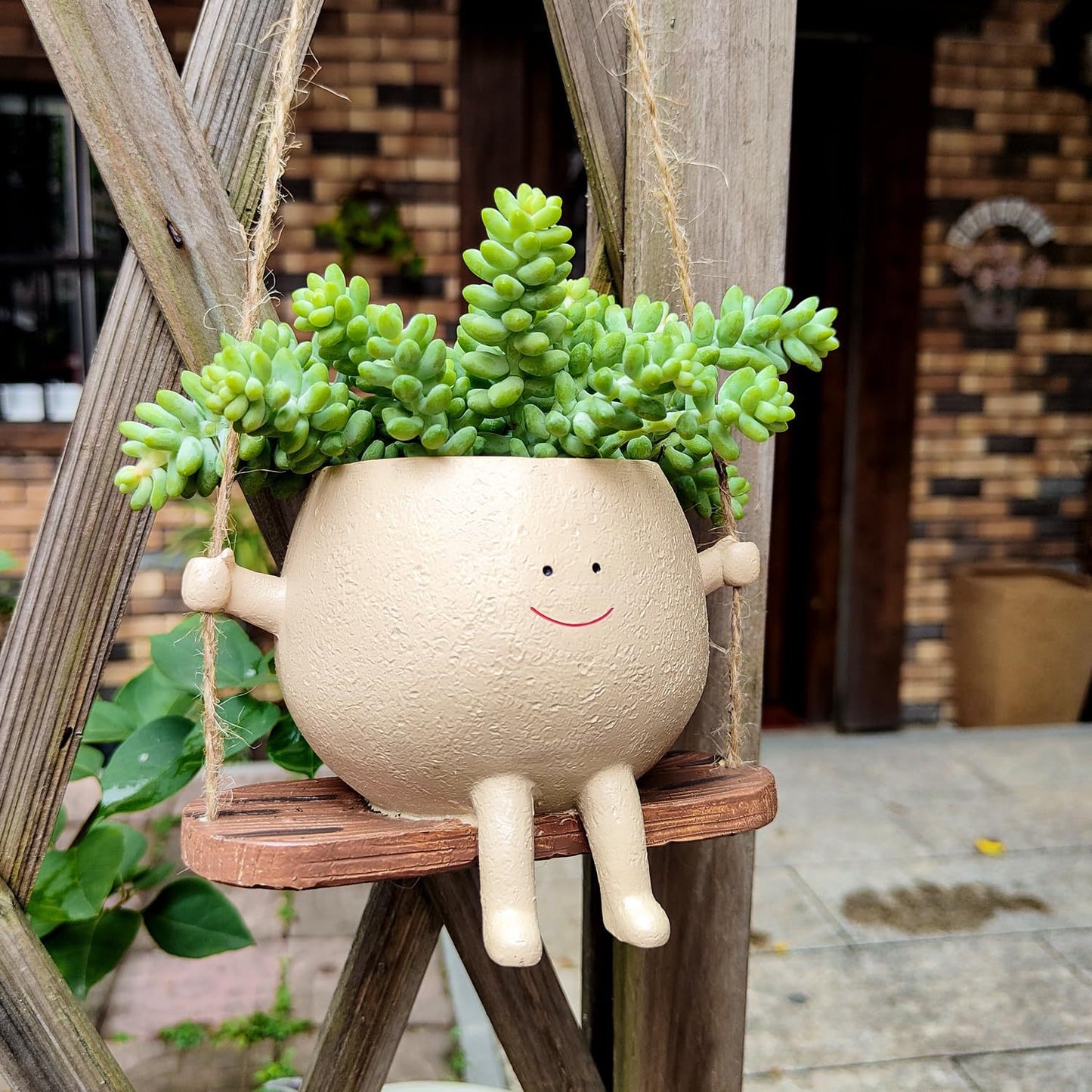 Garden Decor Hanging Plant Pot – Cute Face Planter for Balcony & Home