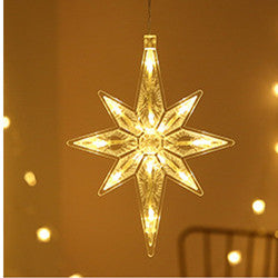 Snowflake & Star LED Curtain String Lights – Christmas Party Background Decor