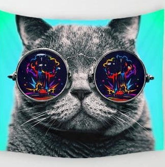 Boho Aesthetic Cat Tapestry – Cute Wall Hanging for Living Room & Bedroom