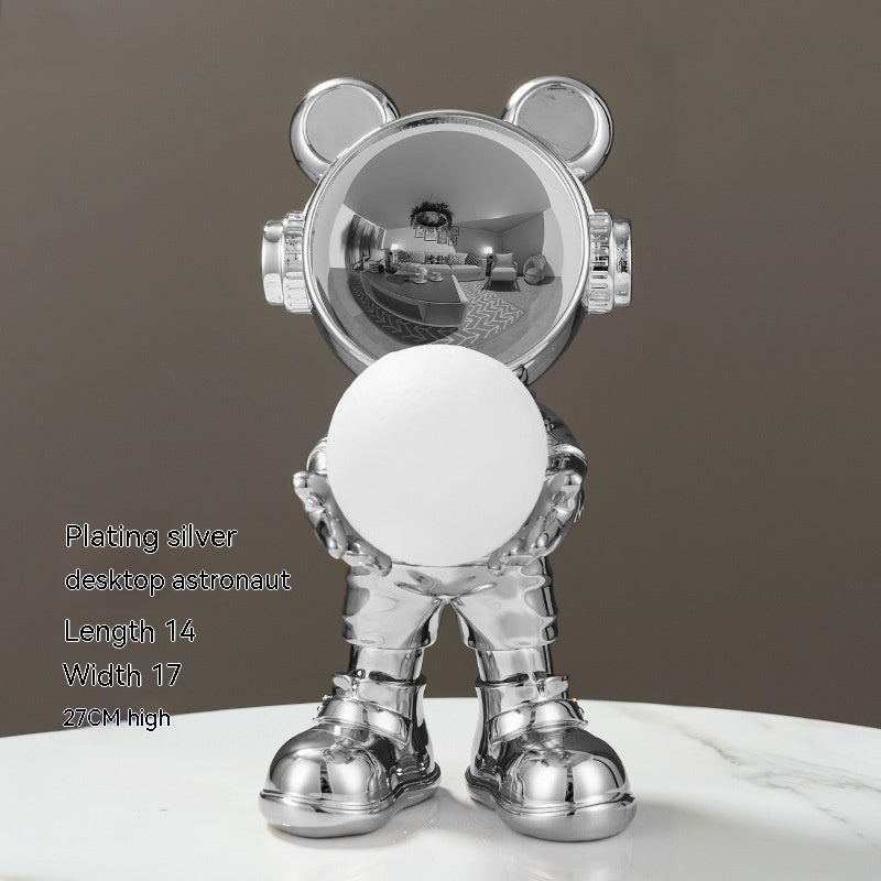 Space Bear Moon Night Light – Cute LED Desk Lamp | Kids Room & Home Decor