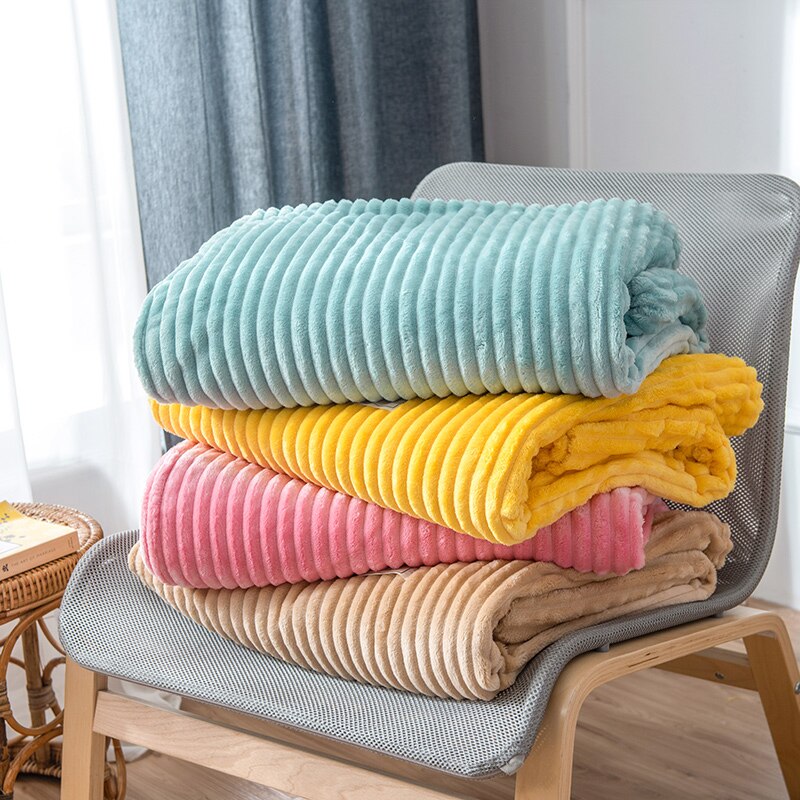 Soft Cozy Flannel Blanket Solid – Warm Fleece Throw for Bedroom Sofa
